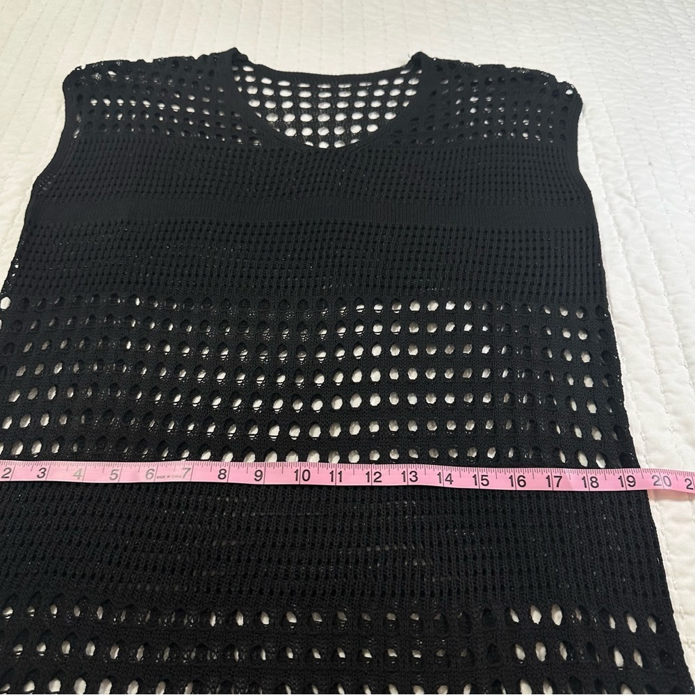 Chic Summer Black Mesh Beach Cover-Up - Picture 7 of 9